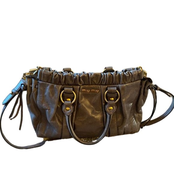 Miu Miu Handbags - Miu Miu Grey Gathered Tote